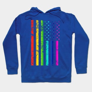 Rainbow American Flag Hoodie